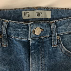 Topshop jeans with cropped front